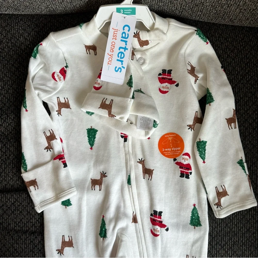 Carter's Baby Christmas Reindeer Santa Sleep N' Play - White 3M